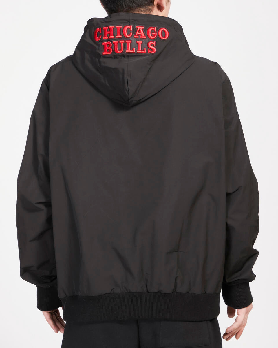 Pro Standard Black Chicago Bulls Hybrid Woven Full Zipup Hoodie