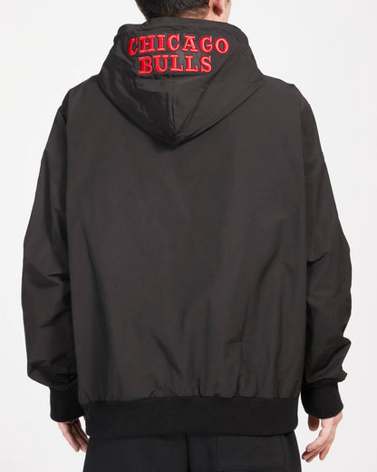 Pro Standard Black Chicago Bulls Hybrid Woven Full Zipup Hoodie