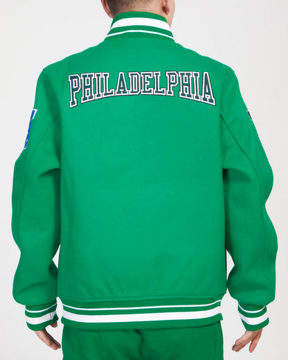 Kelly Green Phildelphia Eagles Pro Standard Crest Wool Varsity Jacket