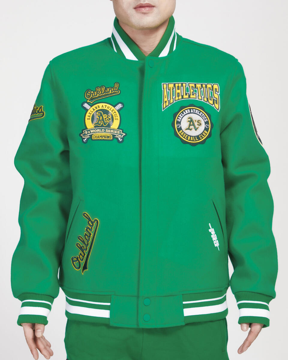 Kelly Green Oakland Athletics Pro Standard Crest Wool Varsity Jacket