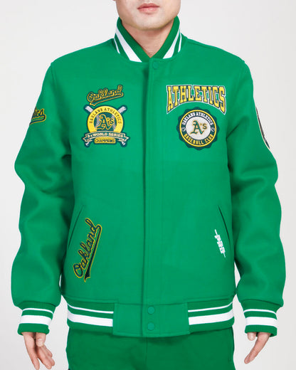 Kelly Green Oakland Athletics Pro Standard Crest Wool Varsity Jacket