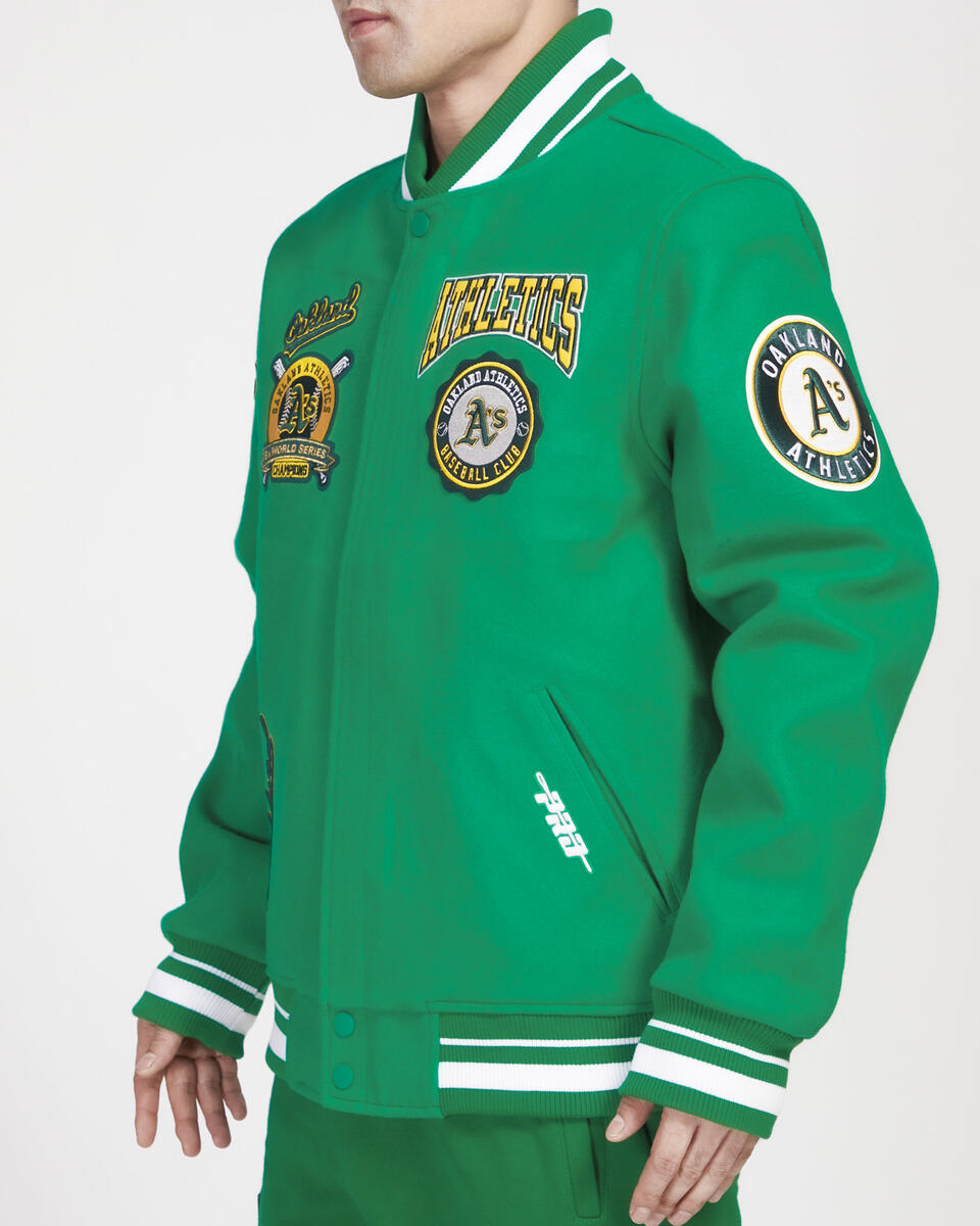 Kelly Green Oakland Athletics Pro Standard Crest Wool Varsity Jacket