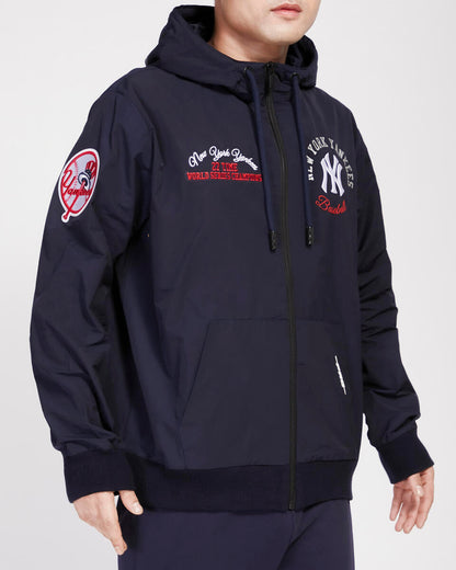 Pro Standard Navy Blue New York Yankees Hybrid Woven Full Zip Up Hoodie