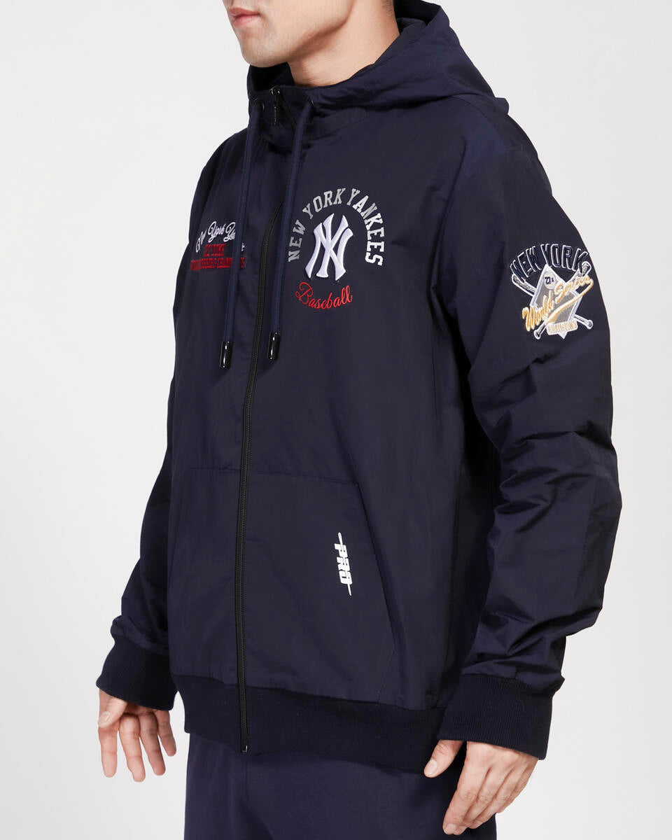 Pro Standard Navy Blue New York Yankees Hybrid Woven Full Zip Up Hoodie