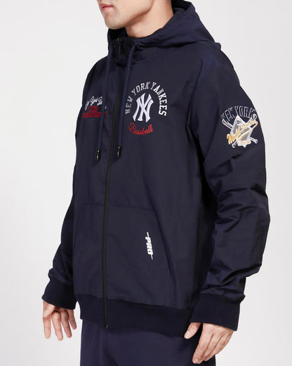 Pro Standard Navy Blue New York Yankees Hybrid Woven Full Zip Up Hoodie