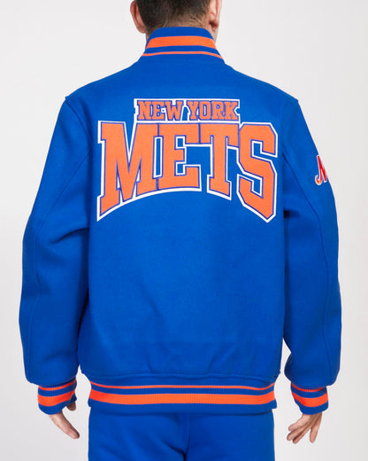 Royal Blue New York Mets Pro Standard Crest Wool Varsity Jacket