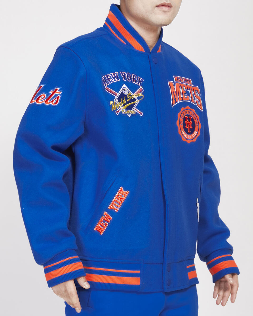 Royal Blue New York Mets Pro Standard Crest Wool Varsity Jacket