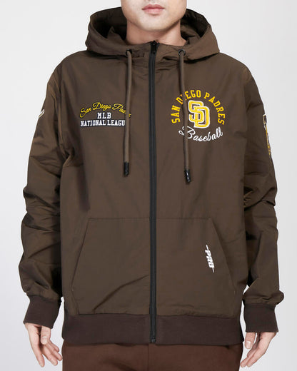 Pro Standard Brown San Diego Padres Hybrid Woven Full Zipup Hoodie
