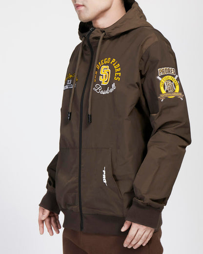 Pro Standard Brown San Diego Padres Hybrid Woven Full Zipup Hoodie