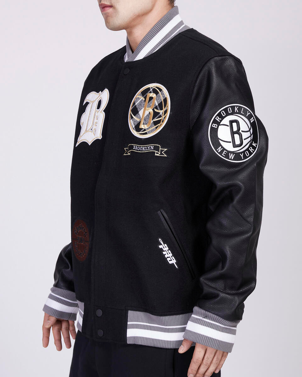 Black Brooklyn Nets Pro Standard Wool Varsity Heavy Jacket