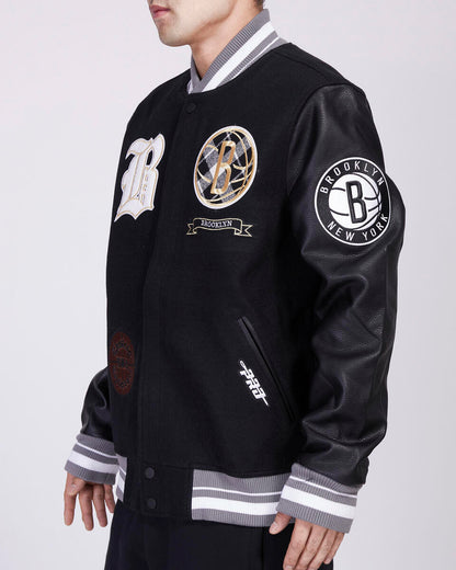 Black Brooklyn Nets Pro Standard Wool Varsity Heavy Jacket