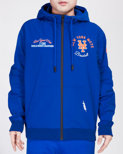Pro Standard Royal Blue New York Mets Hybrid Woven Full Zipup Hoodie
