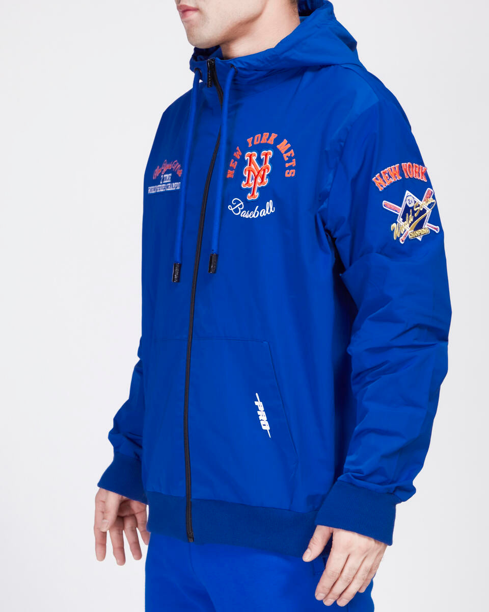 Pro Standard Royal Blue New York Mets Hybrid Woven Full Zipup Hoodie