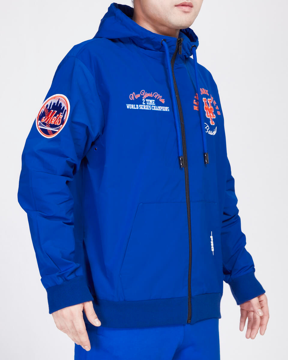 Pro Standard Royal Blue New York Mets Hybrid Woven Full Zipup Hoodie