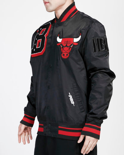 Black Chicago Bulls Pro Standard Logo Mashup Satin Jacket