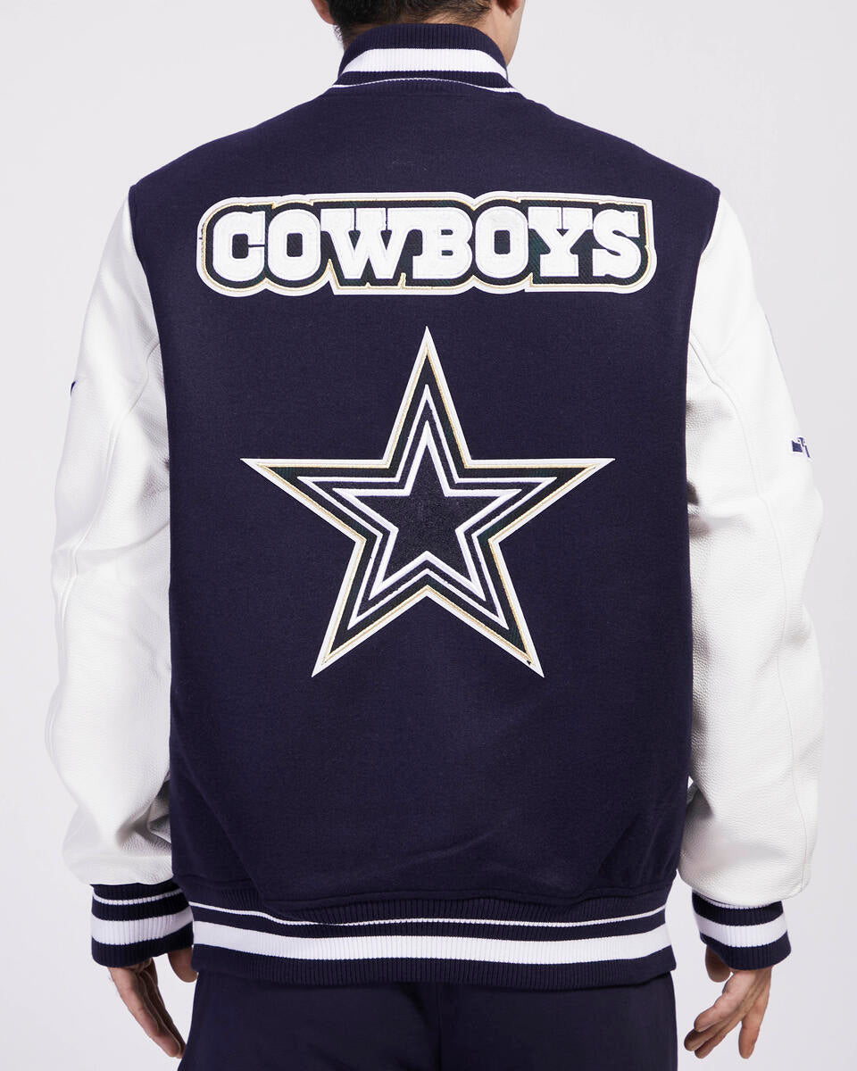 Navy Blue Dallas Cowboys Pro Standard Prep Wool Varsity Heavy Jacket
