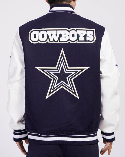 Navy Blue Dallas Cowboys Pro Standard Prep Wool Varsity Heavy Jacket