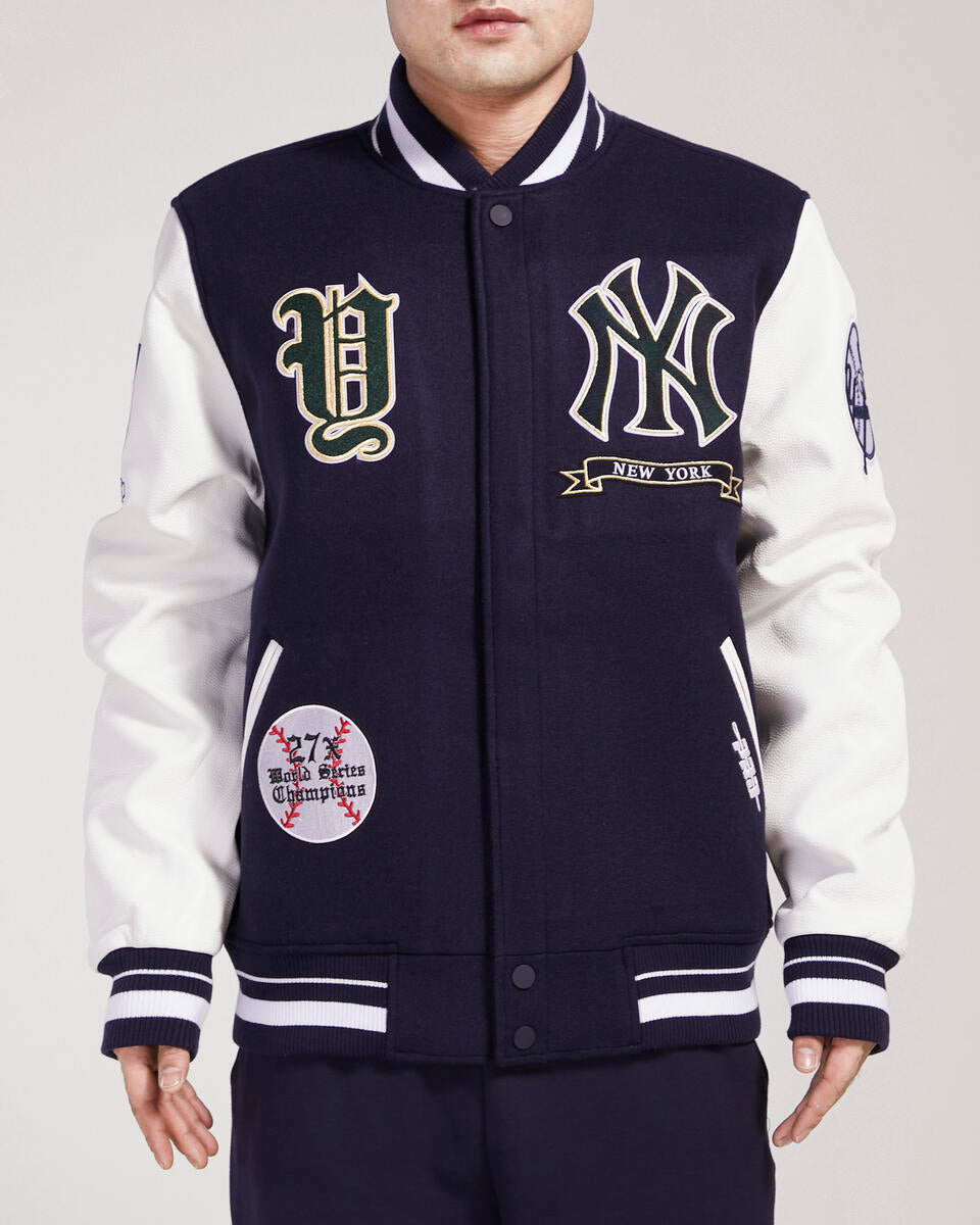 Navy Blue New York Yankees Pro Standard Prep Wool Varsity Heavy Jacket