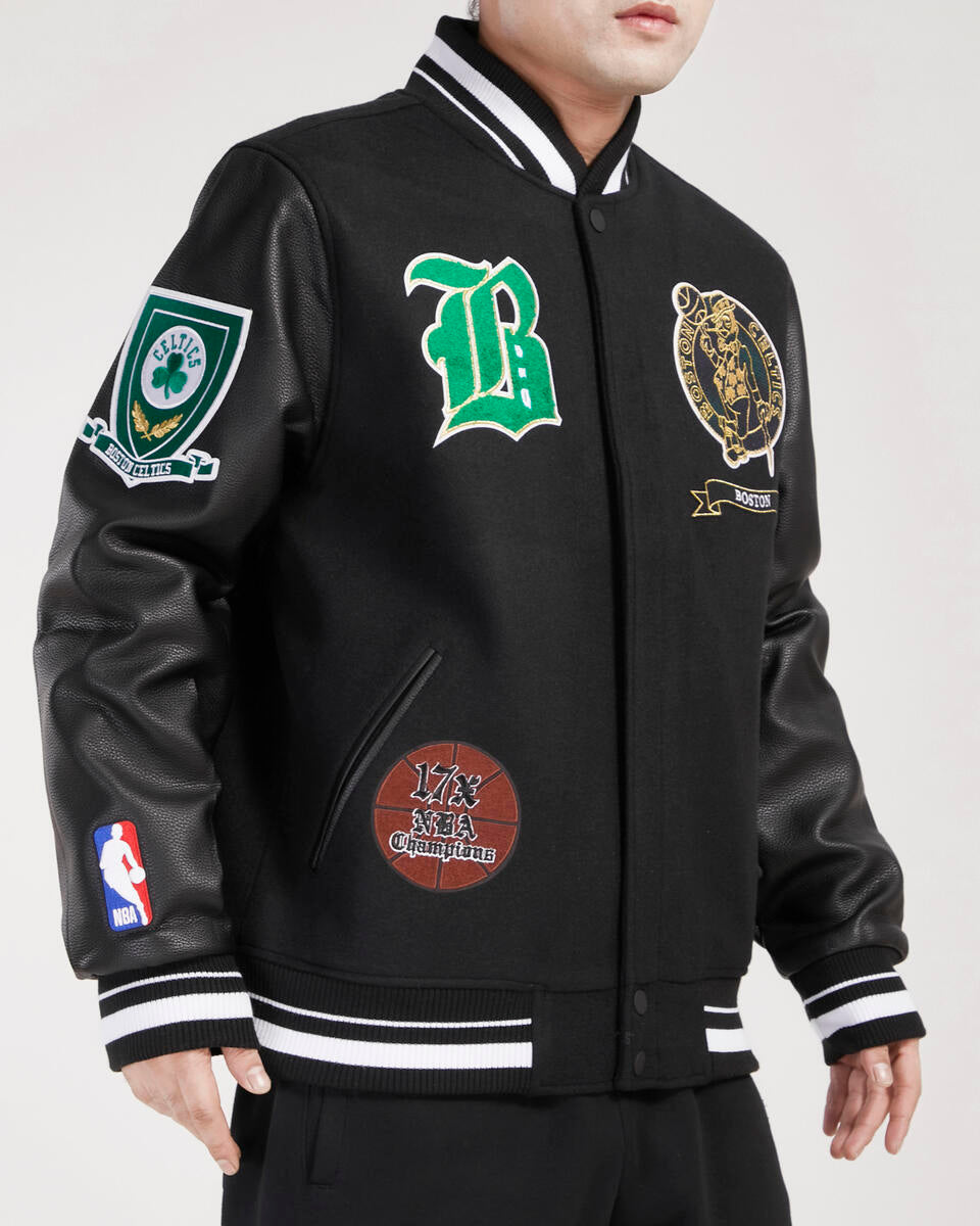 Black Boston Celtics Pro Standard Prep Wool Varsity Heavy Jacket