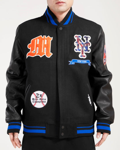 Black New York Mets Pro Standard Prep Wool Varsity Heavy Jacket