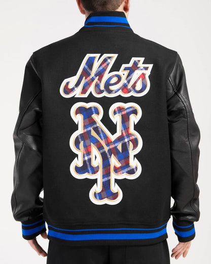 Black New York Mets Pro Standard Prep Wool Varsity Heavy Jacket