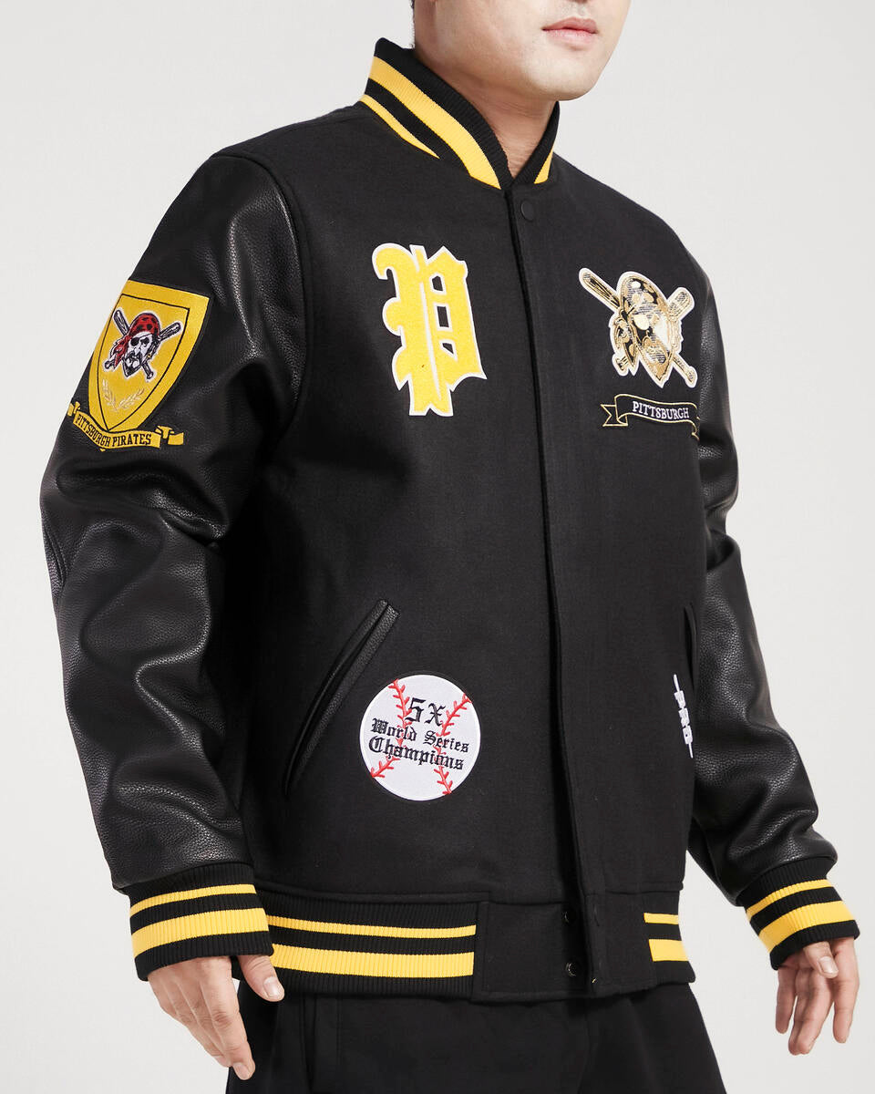 Black Pittsburgh Pirates Pro Standard Prep Wool Varsity Heavy Jacket