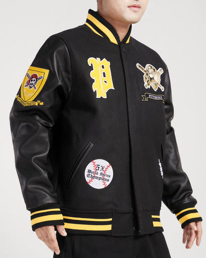 Black Pittsburgh Pirates Pro Standard Prep Wool Varsity Heavy Jacket