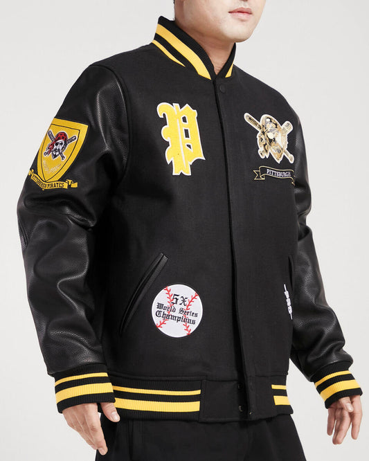 Black Pittsburgh Pirates Pro Standard Prep Wool Varsity Heavy Jacket