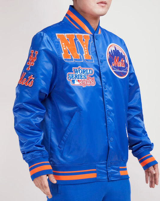 Royal Blue New York Mets Pro Standard Logo Mashup Satin Jacket