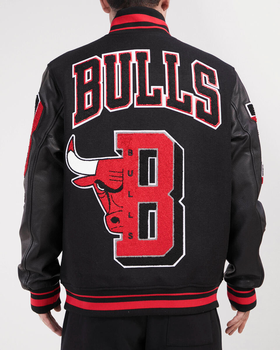 Black Chicago Bulls Pro Standard Mash-Up Wool Varsity Heavy Jacket