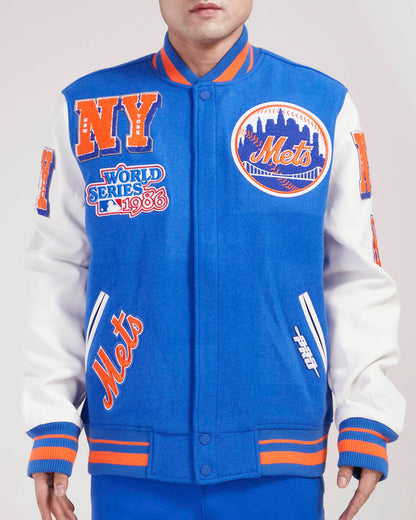 Royal Blue New York Mets Pro Standard Logo Mashup Wool Varsity Heavy Jacket