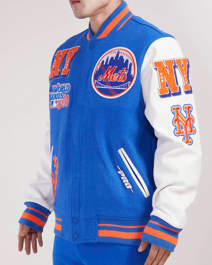 Royal Blue New York Mets Pro Standard Logo Mashup Wool Varsity Heavy Jacket