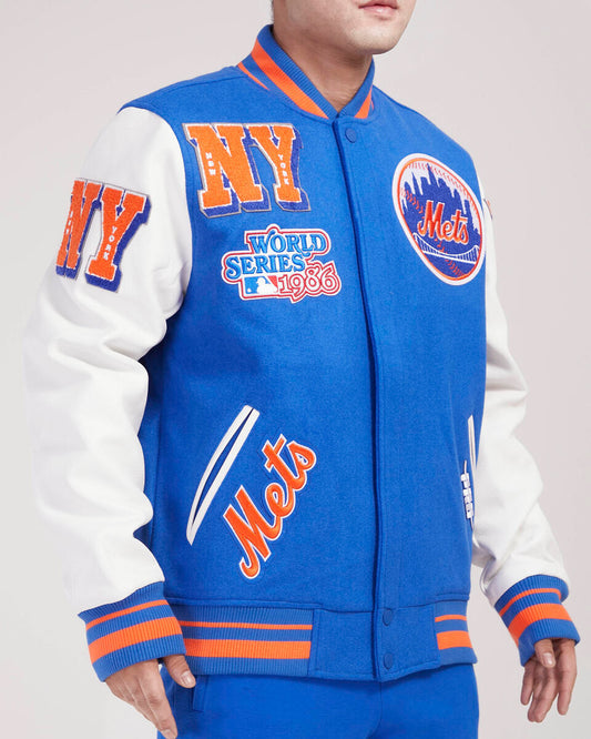 Royal Blue New York Mets Pro Standard Logo Mashup Wool Varsity Heavy Jacket