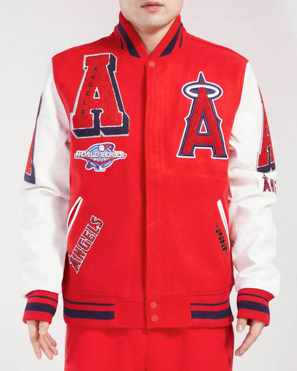 Red Los Angeles Angels Pro Standard Logo Mashup Wool Varsity Heavy Jacket