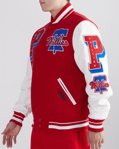 Red Philadelphia Phillies Pro Standard Logo Mashup Wool Varsity Heavy Jacket