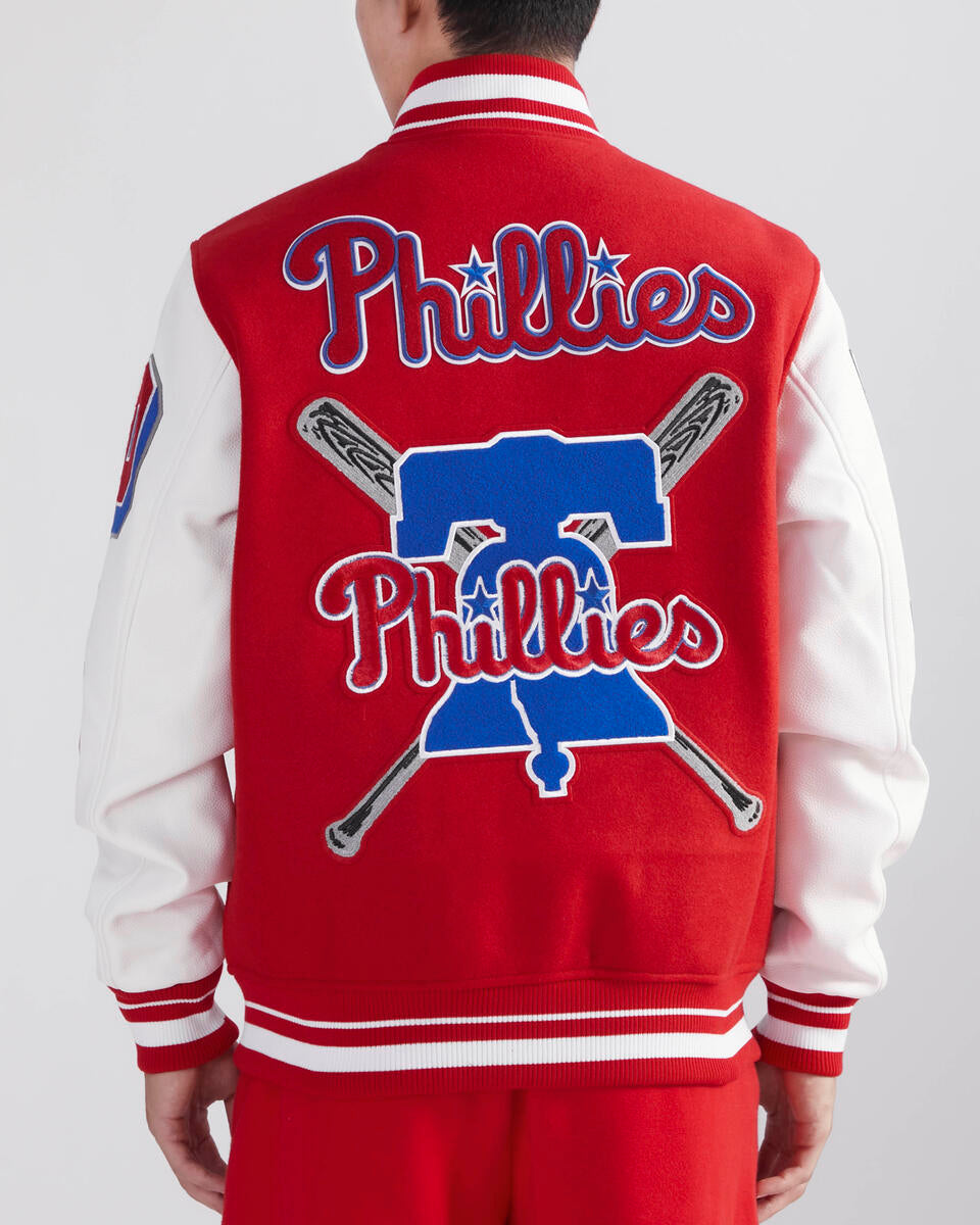 Red Philadelphia Phillies Pro Standard Logo Mashup Wool Varsity Heavy Jacket