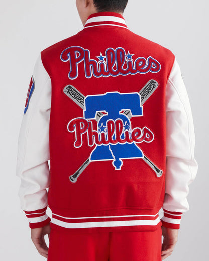 Red Philadelphia Phillies Pro Standard Logo Mashup Wool Varsity Heavy Jacket