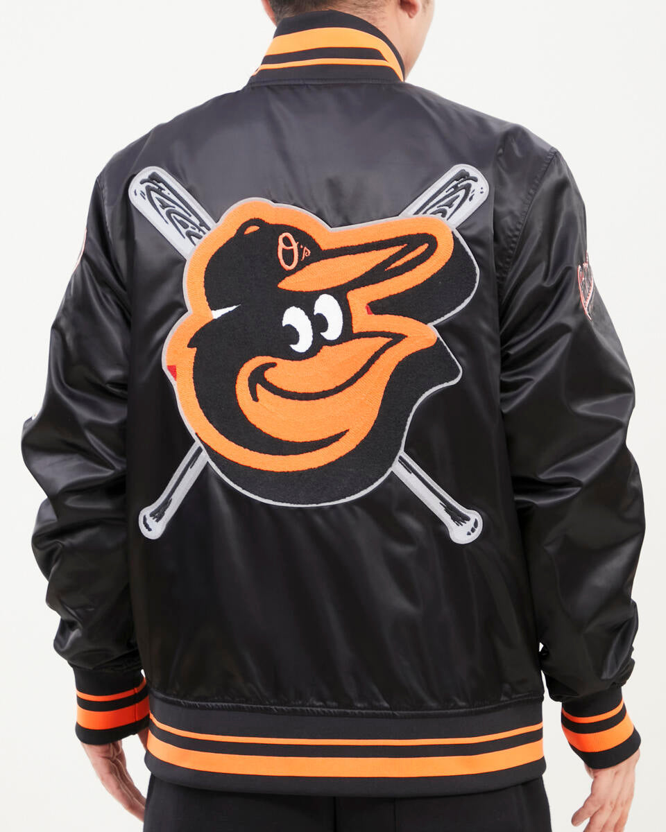 Black Baltimore Orioles Pro Standard Logo Mascot Satin Jacket