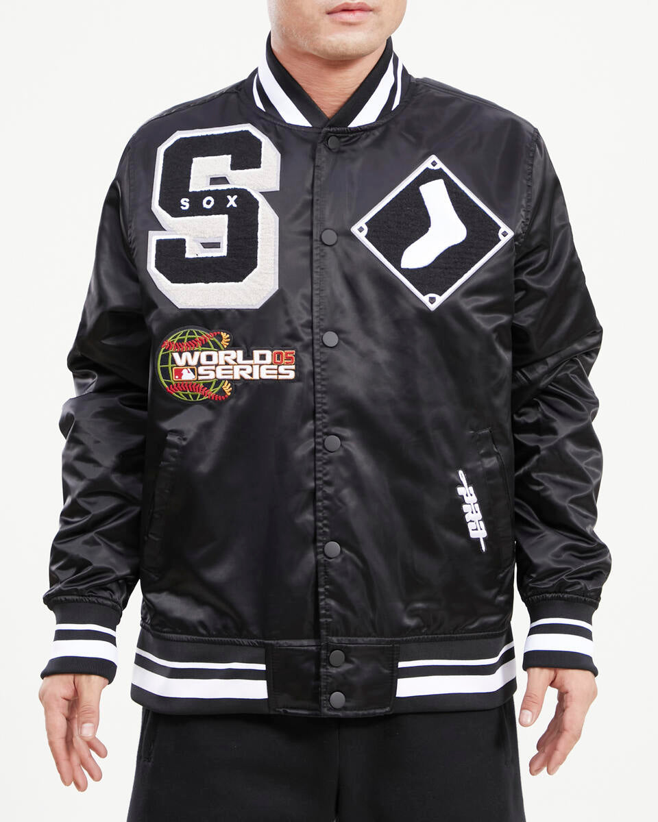 Black Chicago White Sox Pro Standard Logo Mashup Satin Jacket