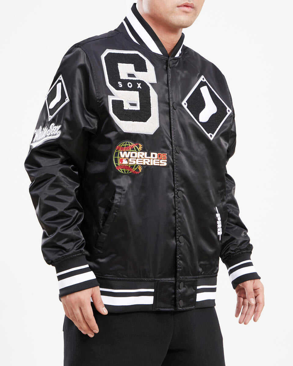 Black Chicago White Sox Pro Standard Logo Mashup Satin Jacket