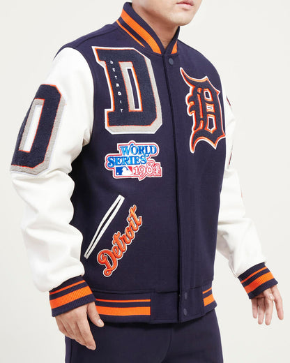Navy Blue Detroit Tigers Pro Standard Logo Mashup Wool Varsity Heavy Jacket