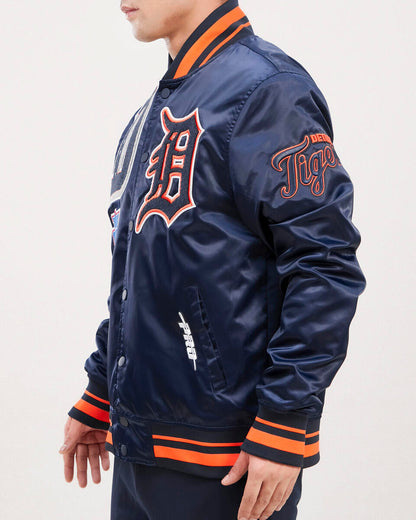 Navy Blue Detroit Tigers Pro Standard Logo Mascot Satin Jacket