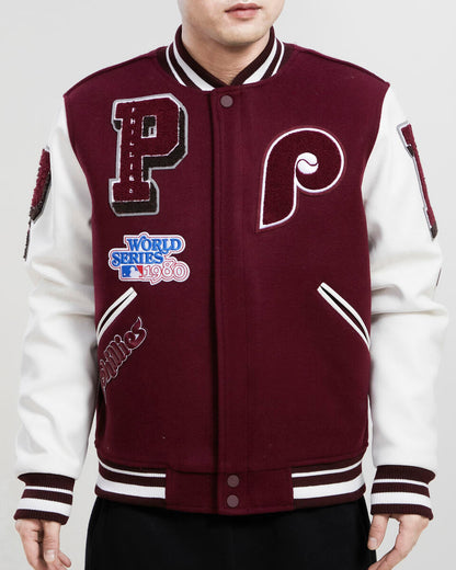 Maroon Philadelphia Phillies Pro Standard Logo Mashup Wool Varsity Heavy Jacket