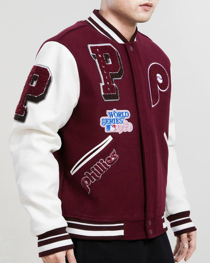Maroon Philadelphia Phillies Pro Standard Logo Mashup Wool Varsity Heavy Jacket