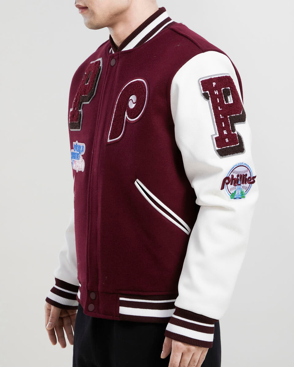 Maroon Philadelphia Phillies Pro Standard Logo Mashup Wool Varsity Heavy Jacket