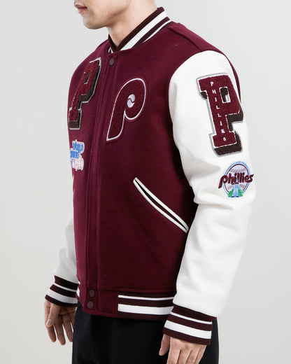 Maroon Philadelphia Phillies Pro Standard Logo Mashup Wool Varsity Heavy Jacket