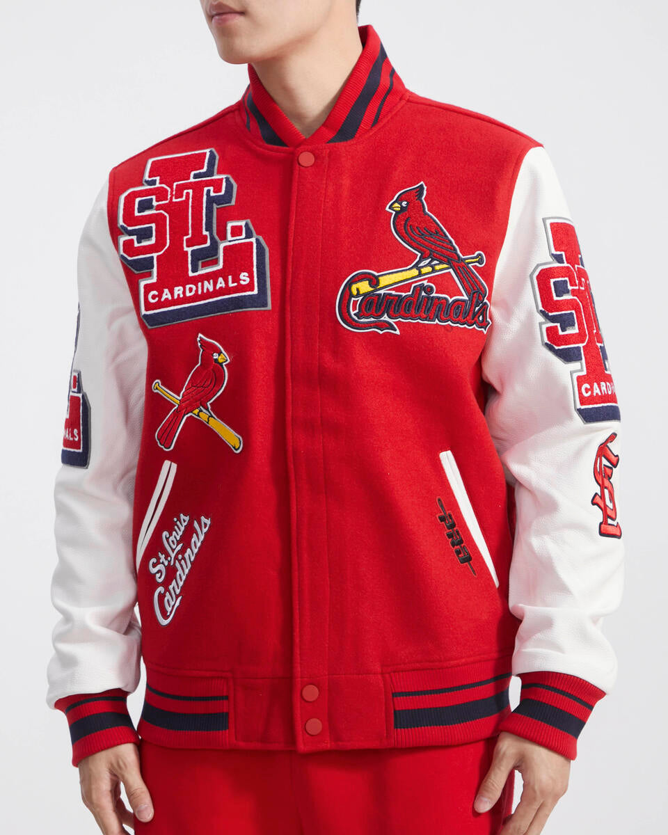 Red St. Louis Cardinals Pro Standard Mashup Logo Wool Varsity Heavy Jacket