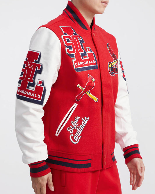 Red St. Louis Cardinals Pro Standard Mashup Logo Wool Varsity Heavy Jacket