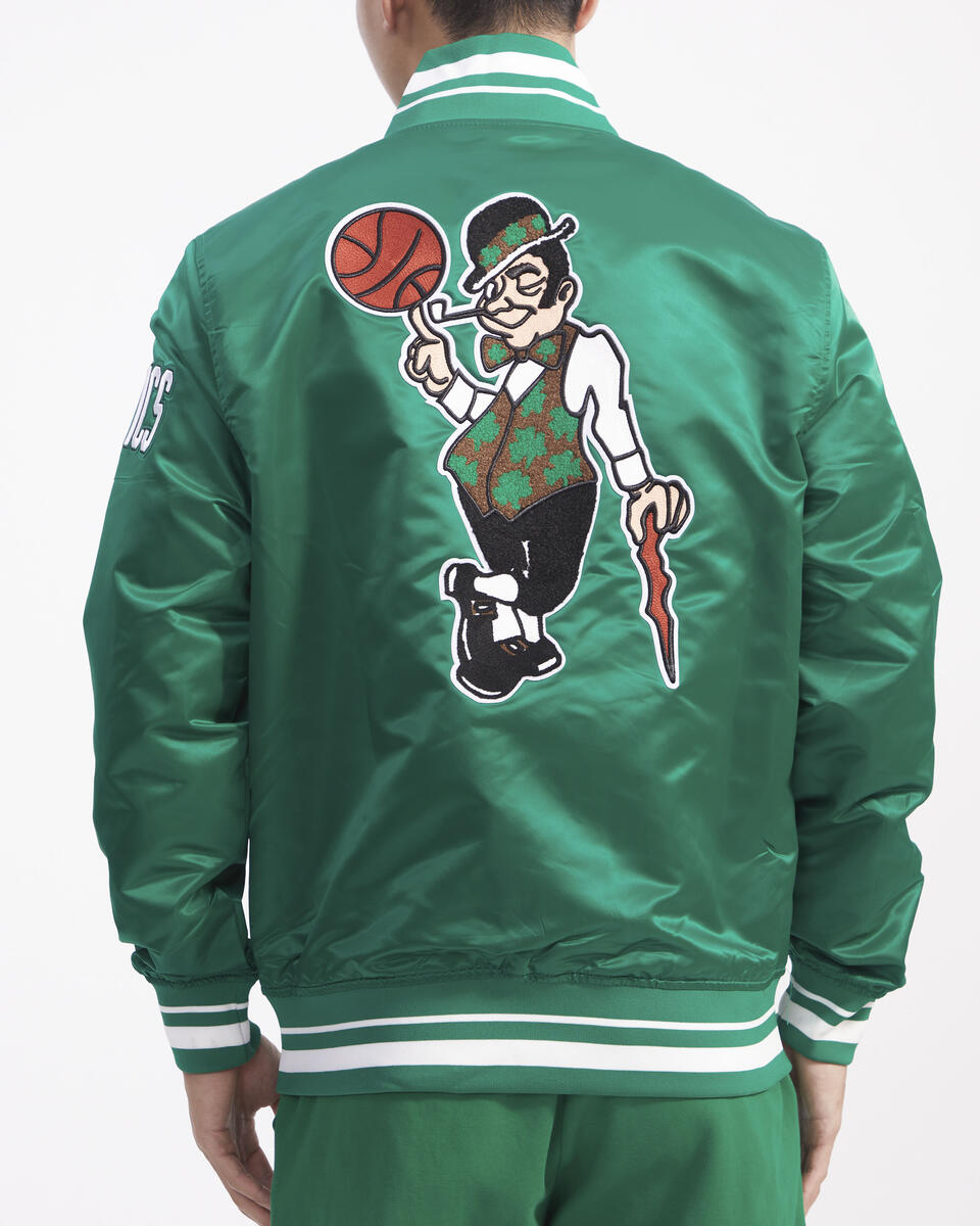 Green Boston Celtics Pro Standard Logo Mascot Satin Jacket
