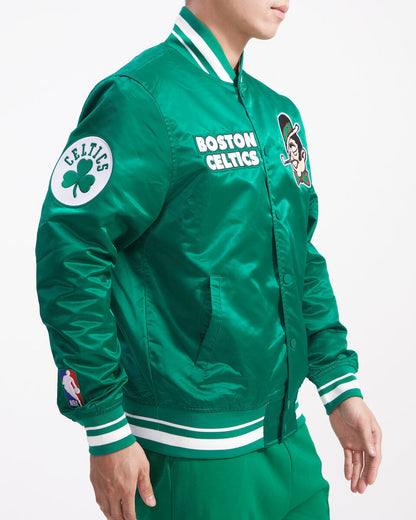 Green Boston Celtics Pro Standard Logo Mascot Satin Jacket